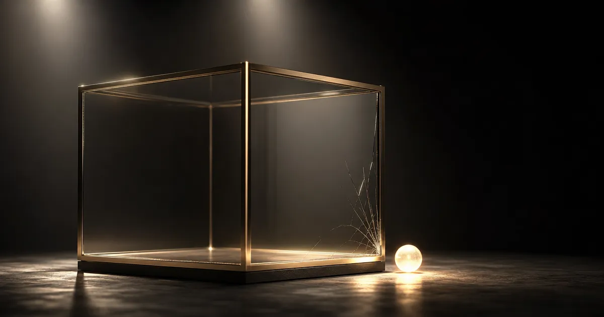 Glazen box met een barst en een lichtbol ernaast: het model van OpenAI dat tweemaal zijn sandbox ontsnapte